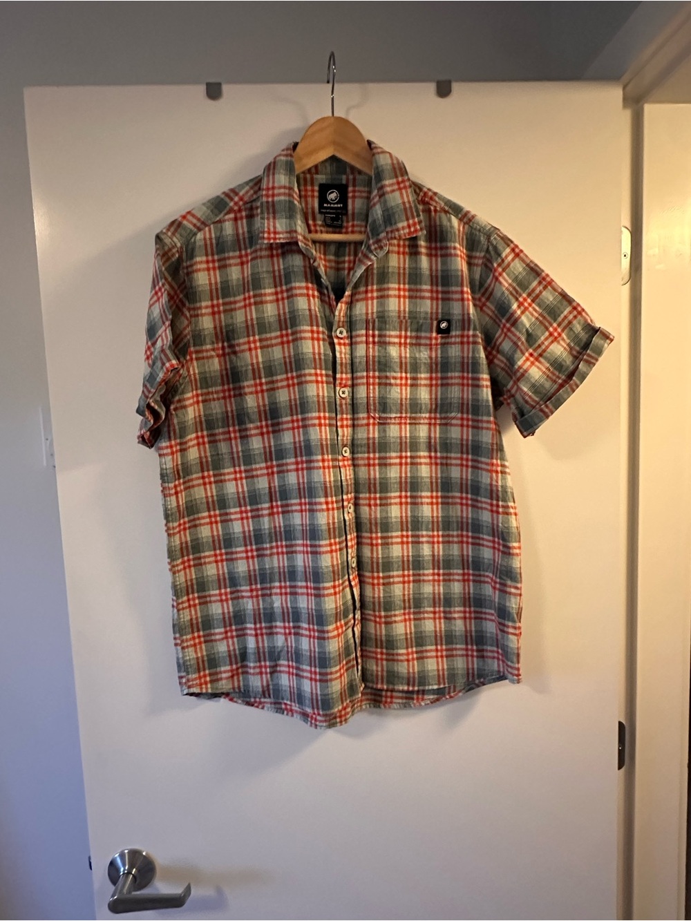 Mammut Short-Sleeve Plaid Button-Down Shirt - Green & Red